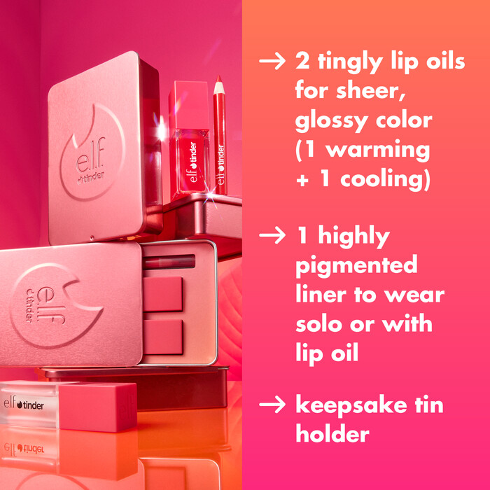 elf x tinder lip kit information